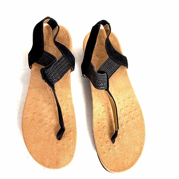 Vionic Brea Black Suede Leather Toe Post Slingback Sandal Womens Size 10 - Picture 5 of 10